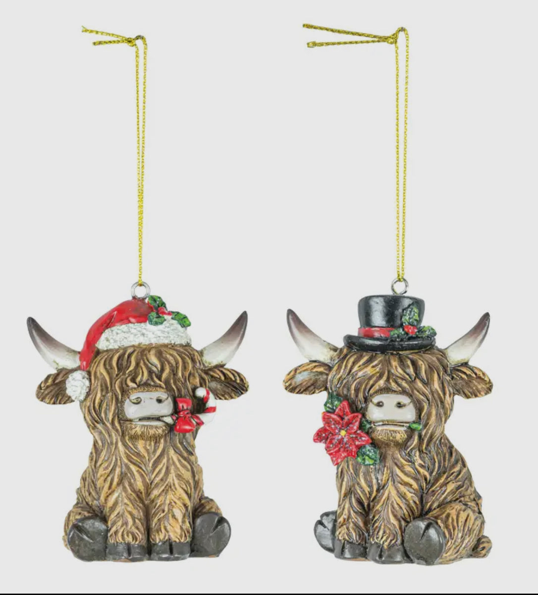 Christmas Highland Cow Ornaments Outlet Express