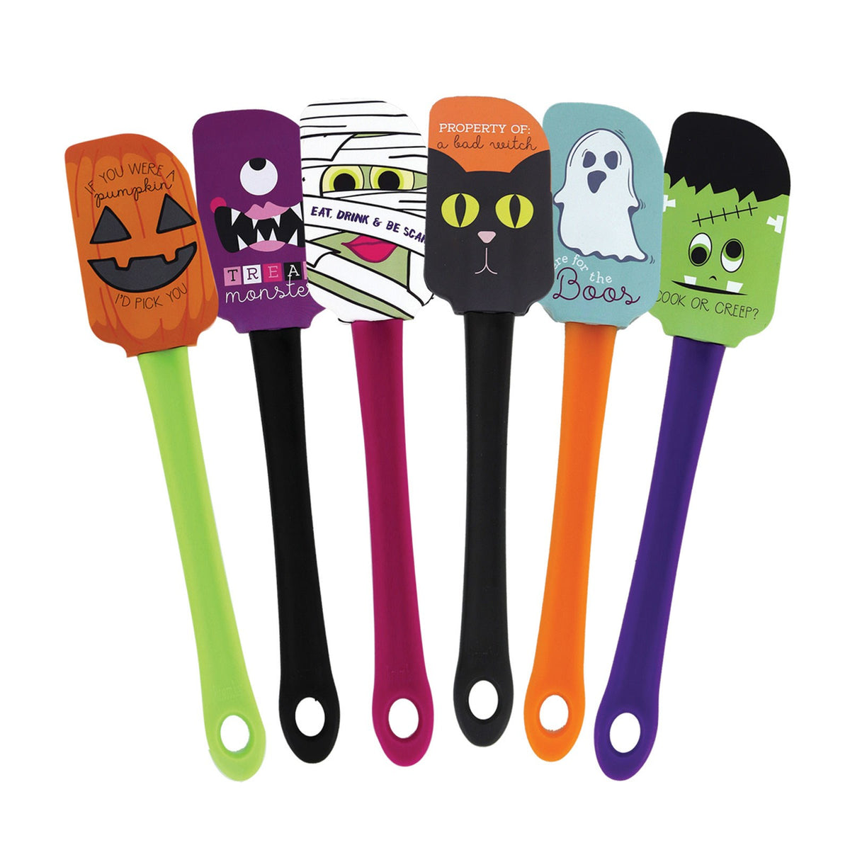  Hemoton 4pcs Halloween Wooden Handle Silicone Scraper Cream  Spatula Baking Gadget Baking Supplies Kitchen Utensil for Home Bakery  (Ghost + Black Cat + Pumpkin + Spider Pattern): Home & Kitchen