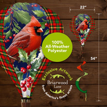 Load image into Gallery viewer, Briarwood Lane Cardinal and Holly Christmas Hot Air Balloon Wind Twister