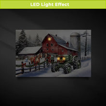 Load image into Gallery viewer, Briarwood Lane Farm Christmas Large LED Canvas Art