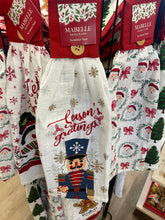 Load image into Gallery viewer, Christmas Tie Button Kitchen Towel