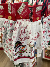 Load image into Gallery viewer, Christmas Tie Button Kitchen Towel