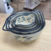 Load image into Gallery viewer, Temp-tations Old World Blue 5 Piece Bowl Set