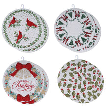Load image into Gallery viewer, 2-Pack Christmas Patterned Heat-Resistant Round Trivets