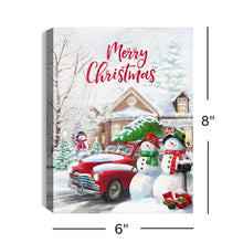 Load image into Gallery viewer, Coming Home For Christmas 6x8 Lighted Tabletop Canvas Picture