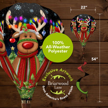 Load image into Gallery viewer, Briarwood Lane Festive Reindeer Christmas Hot Air Balloon Wind Twister