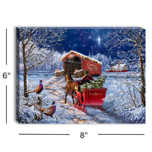 Load image into Gallery viewer, Starry Winter Night 8x6 Lighted Tabletop Canvas Picture