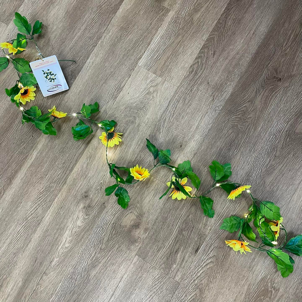 Ultimate Innovations 76” Faux Sunflower Garden Vine with 20 LED Lights