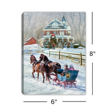 Load image into Gallery viewer, Sleigh Ride 6x8 Lighted Tabletop Canvas Picture
