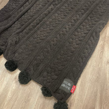 Load image into Gallery viewer, Peace Love World 60” x 70” Mega Luxe Cable Knit Pom Pom Throw