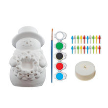 Load image into Gallery viewer, Light-Up Snowman 6" Plaster Paint Kit
