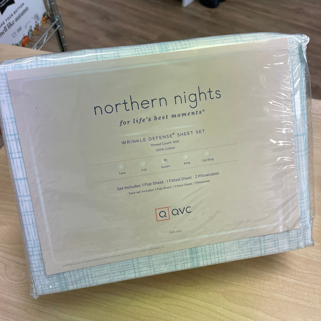 Northern Nights 400 TC Wrinkle Defense Sheet Set - Ice Blue
