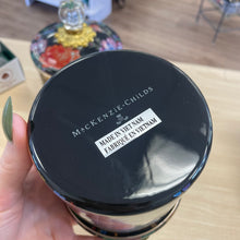 Load image into Gallery viewer, MacKenzie-Childs Set of 3 Black Wildflower Enamel Canisters (Mini, Demi &amp; Small)
