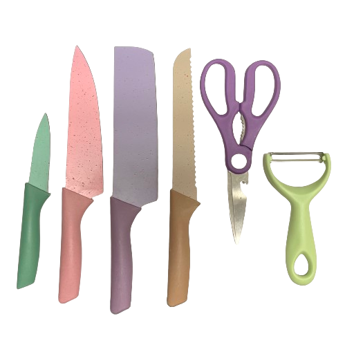 6-Piece Corrugated Kitchen Knife Set