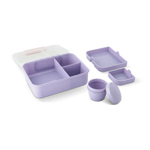 Load image into Gallery viewer, 4-Piece Flower Printed Sectioned Lunch Box