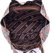 Load image into Gallery viewer, Myra Bag Clay Blossom Southern Bloom Cotton &amp; Leather Bucket Bag