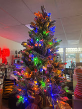 Load image into Gallery viewer, Bethlehem Lights 5’ Flocked 2-in-1 Heritage Tree