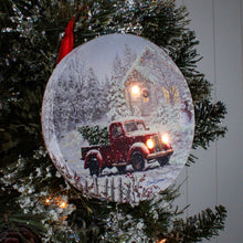 Load image into Gallery viewer, Special Delivery Red Truck LED Canvas Picture Ornament
