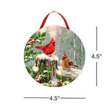 Load image into Gallery viewer, Winter Cardinals LED Canvas Picture Ornament