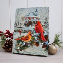 Load image into Gallery viewer, Welcome Home Cardinal 6x8 Lighted Tabletop Canvas Picture