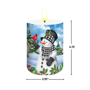 Briarwood Lane Checkered Snowman LED Flameless Candle
