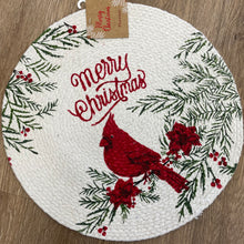 Load image into Gallery viewer, Christmas Cotton Braided 14-Inch Round Placemat