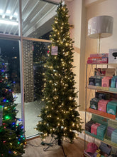Load image into Gallery viewer, Bethlehem Lights 9’ Slim Green Spruce w/ Clear Incandescent Lights