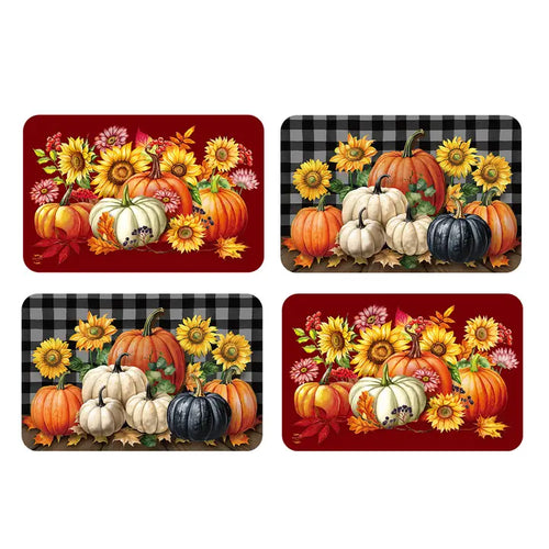 Briarwood Lane 4-Pack Premium Double-Sided Fall Pumpkins Vinyl Placemats