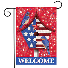 Load image into Gallery viewer, Briarwood Lane American Bluebirds Patriotic Garden Flag