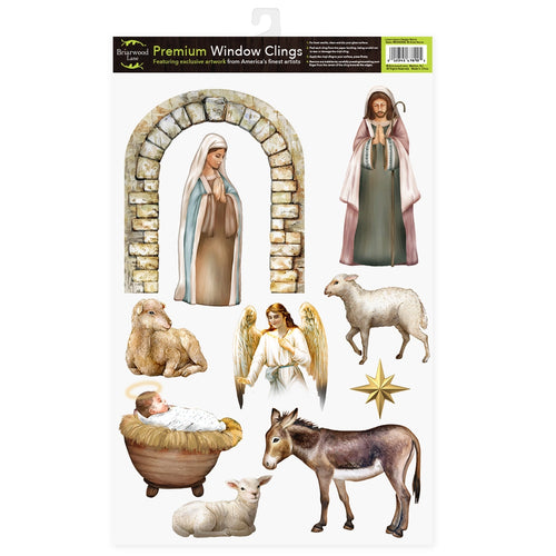 Briarwood Lane Away in a Manger Seasonal Window Clings