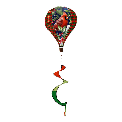 Briarwood Lane Cardinal and Holly Christmas Hot Air Balloon Wind Twister