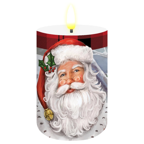 Briarwood Lane Checkered Santa LED Flameless Candle