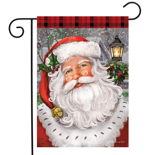 Briarwood Lane Checkered Santa Christmas Garden Flag