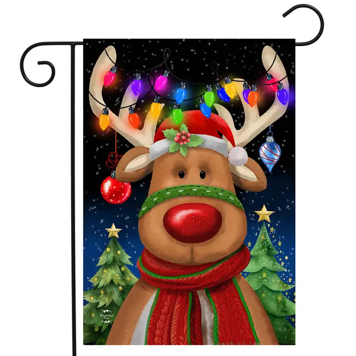Briarwood Lane Festive Reindeer Christmas Garden Flag