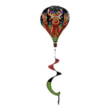 Load image into Gallery viewer, Briarwood Lane Festive Reindeer Christmas Hot Air Balloon Wind Twister