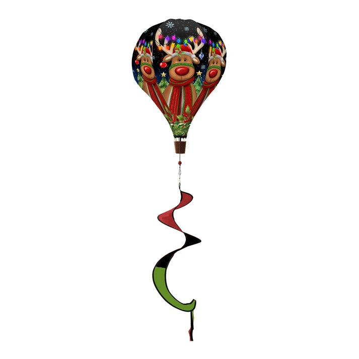 Briarwood Lane Festive Reindeer Christmas Hot Air Balloon Wind Twister