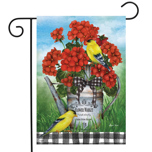 Briarwood Lane Geranium Watering Can Garden Flag