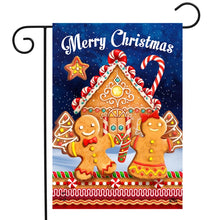 Load image into Gallery viewer, Briarwood Lane Gingerbread House Christmas Garden Flag