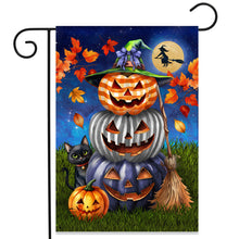 Load image into Gallery viewer, Briarwood Lane Halloween Pumpkin Trio Garden Flag