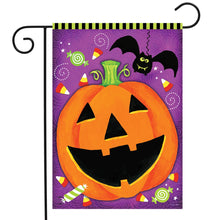 Load image into Gallery viewer, Briarwood Lane Halloween Treats Jack O&#39;Lantern Garden Flag