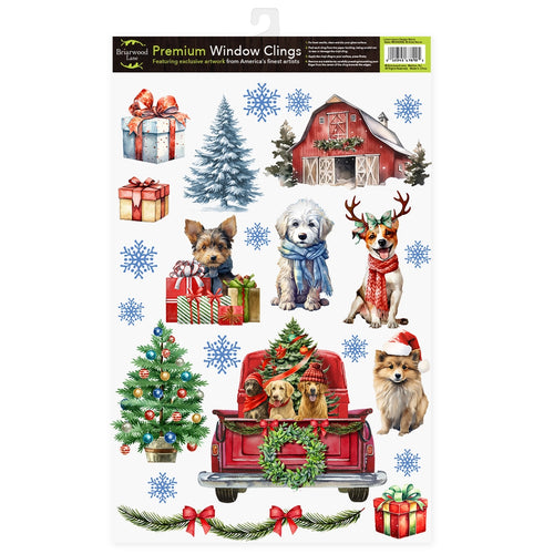 Briarwood Lane Holiday Cheer Dogs Seasonal Window Clings