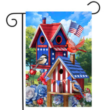 Load image into Gallery viewer, Briarwood Lane Home of the Free Birdhouses Garden Flag