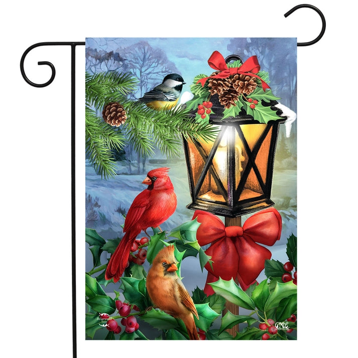 Briarwood Lane Lantern Glow Cardinal Gathering Winter Garden Flag