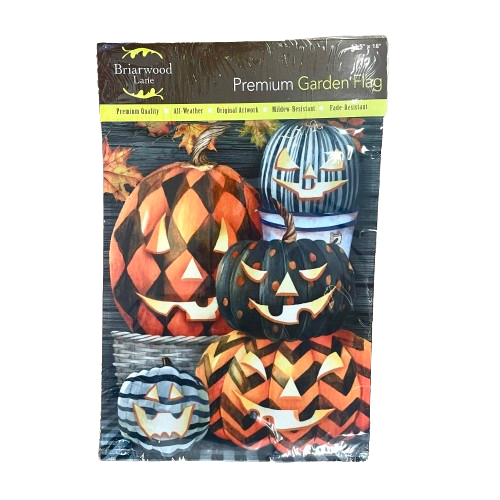 Briarwood Lane Patterned Jack-O-Lanterns Halloween Garden Flag