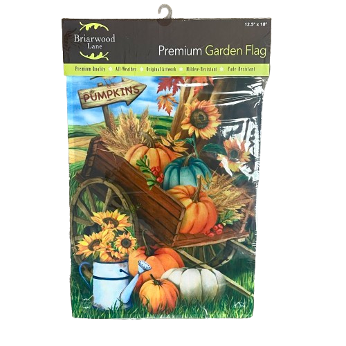 Briarwood Lane Pumpkin Cart Garden Flag