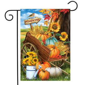 Briarwood Lane Pumpkin Cart Garden Flag