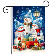 Load image into Gallery viewer, Briarwood Lane Singing Snowmen Winter Garden Flag