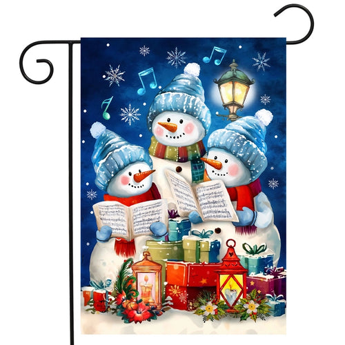 Briarwood Lane Singing Snowmen Winter Garden Flag