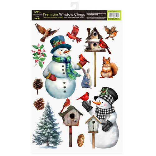 Briarwood Lane Snowman and Birds Seasonal Window Clings