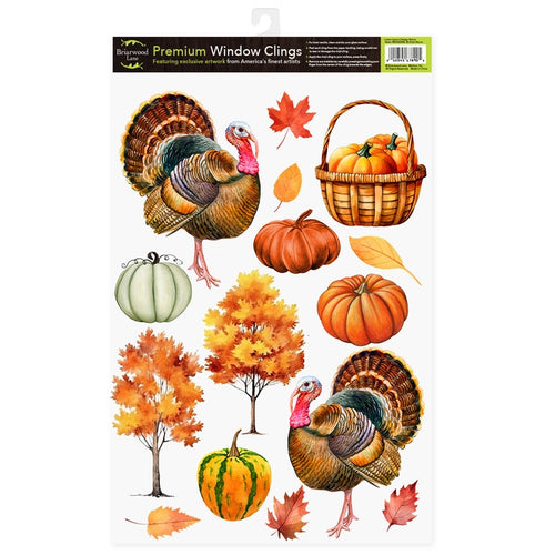 Briarwood Lane Turkey and Pumpkins Seasonal Window Clings